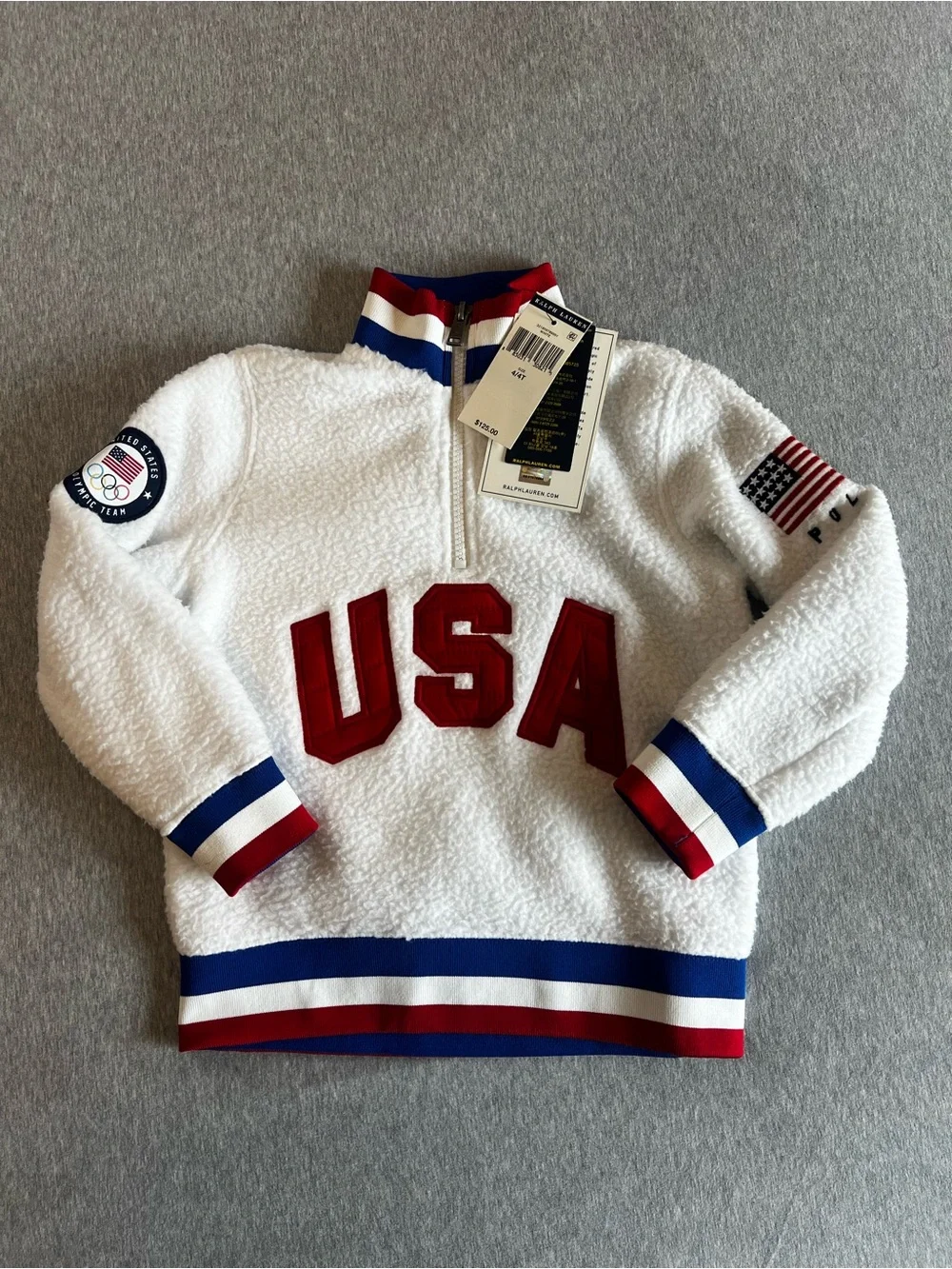 NWT Polo Ralph Lauren USA Olympic Team Fleece Pullover 4T Unisex
